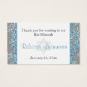 Winter Wonderland Bat Mitzvah Favor Tag Visitekaartje (Achterkant)