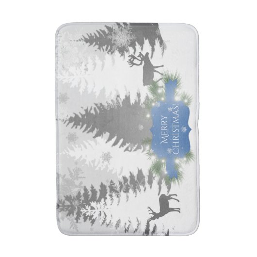 Winter Wonderland Bath Mat - Blue (Voorkant Verticaal)