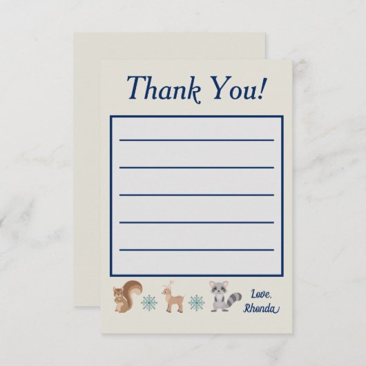 Winter Wonderland Bedankkaart (Voorkant / Achterkant)