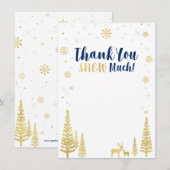 Winter wonderland bedankkaart - Navy & Goud (Voorkant / Achterkant)