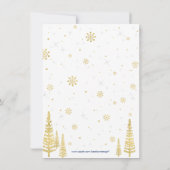 Winter wonderland bedankkaart - Navy & Goud (Achterkant)