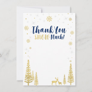 Winter wonderland bedankkaart - Navy & Goud