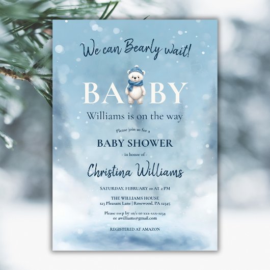 Winter Wonderland Beer Boy Baby shower Kaart