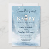 Winter Wonderland Beer Boy Baby shower Kaart (Voorkant)