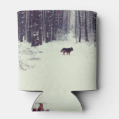 Winter Wonderland: besneeuwd dennenbos Blikjeskoeler (Achterkant)