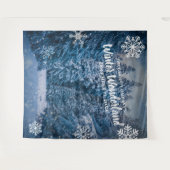 Winter Wonderland Besneeuwde Bomen  | Feest Achter Wandkleed (Voorkant (horizontaal))