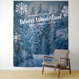 Winter Wonderland Besneeuwde Bomen | Feest Achter Wandkleed
