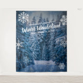 Winter Wonderland Besneeuwde Bomen  | Feest Achter Wandkleed (Voorkant)