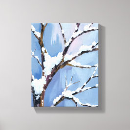 Winter Wonderland Besneeuwde Boomtakken Geschilder Canvas Afdruk