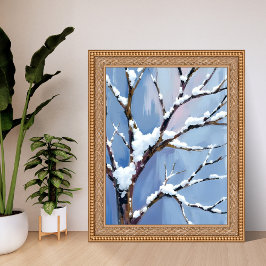Winter Wonderland Besneeuwde Boomtakken Geschilder Poster