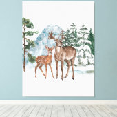 Winter Wonderland Beste en pijnboomsneeuw Herfst T Canvas Afdruk (Insitu (Houten vloer))