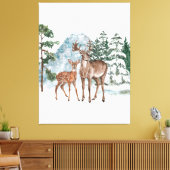 Winter Wonderland Beste en pijnboomsneeuw Herfst T Canvas Afdruk (Insitu (Woonkamer))