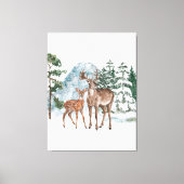 Winter Wonderland Beste en pijnboomsneeuw Herfst T Canvas Afdruk (Voorkant)