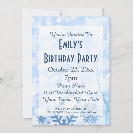 Winter Wonderland Bevroren Bevroren Ice Birthday P Kaart (Voorkant)