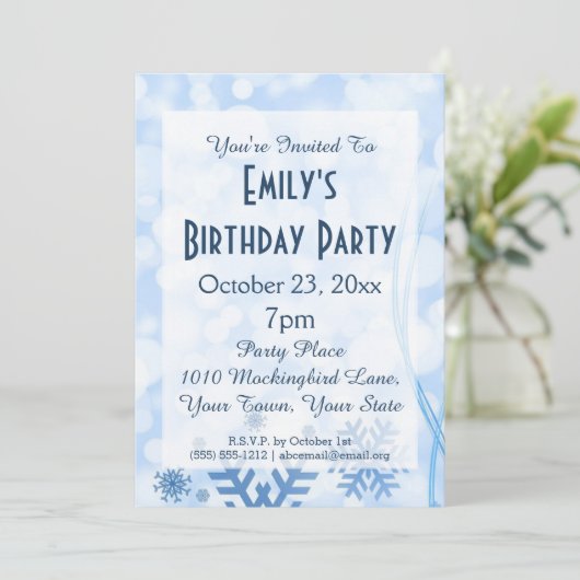 Winter Wonderland Bevroren Bevroren Ice Birthday P Kaart (Staand voorkant)