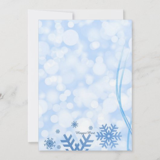 Winter Wonderland Bevroren Bevroren Ice Birthday P Kaart (Achterkant)