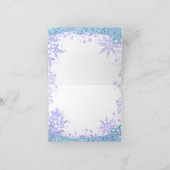 Winter Wonderland Bevroren Sneeuwvlokje Bedankkaar Kaart (Binnen)