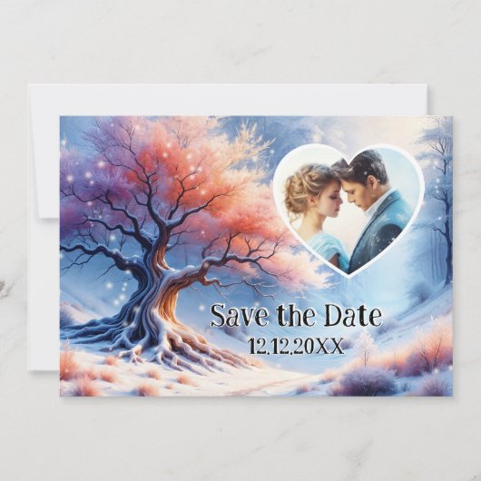 Winter Wonderland Bewaar de datum Fotoaankondiging Aankondiging (Voorkant)