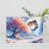 Winter Wonderland Bewaar de datum Fotoaankondiging Aankondiging (Staand voorkant)