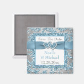 Winter Wonderland Bewaar de datum Trouwmagneet Magneet (Voorkant / Achterkant)