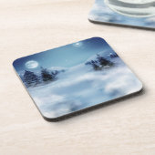 Winter Wonderland bij nacht Bier Onderzetter (Linkerzijde)