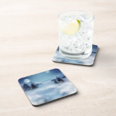 Winter Wonderland bij nacht Bier Onderzetter (Rechterzijde)