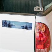 Winter Wonderland bij nacht Bumpersticker (Op Truck)
