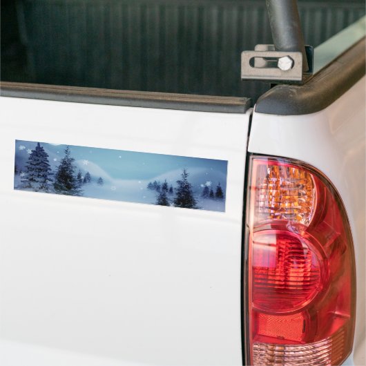 Winter Wonderland bij nacht Bumpersticker (Op Truck)