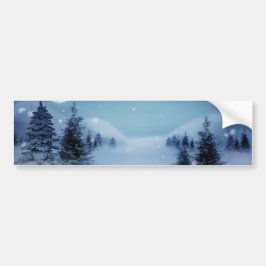 Winter Wonderland bij nacht Bumpersticker