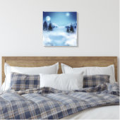 Winter Wonderland bij nacht Canvas Afdruk (Insitu (Slaapkamer))