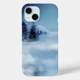Winter Wonderland bij nacht iPhone 15 Case