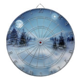 Winter Wonderland bij nacht Dartbord (Voorkant)