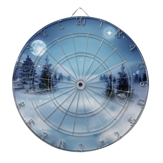 Winter Wonderland bij nacht Dartbord (Voorkant)
