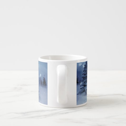 Winter Wonderland bij nacht Espresso Kop (Achterkant)