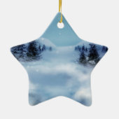 Winter Wonderland bij nacht Keramisch Ornament (Achterkant)