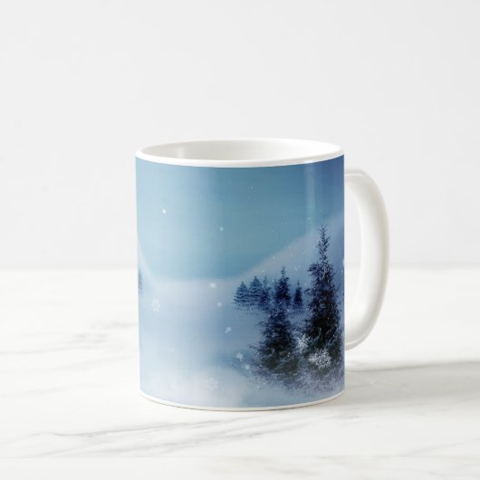 Winter Wonderland bij nacht Koffiemok (Voorkant rechts)