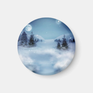 Winter Wonderland bij nacht Magneet