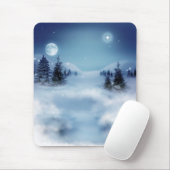 Winter Wonderland bij nacht Muismat (Met muis)