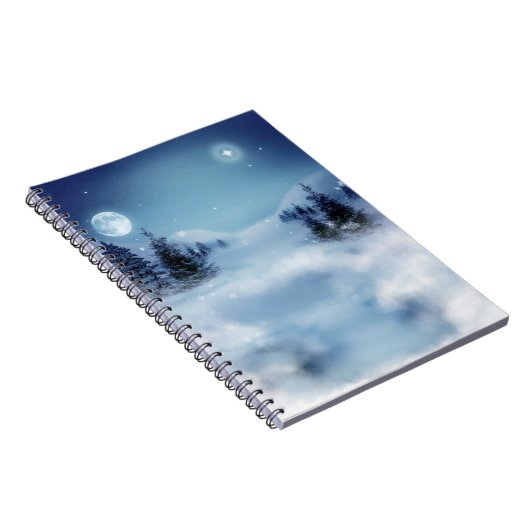 Winter Wonderland bij nacht Notitieboek (Rechterzijde)