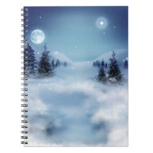 Winter Wonderland bij nacht Notitieboek