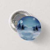 Winter Wonderland bij nacht Ronde Button 3,2 Cm (Voorkant /achterkant)