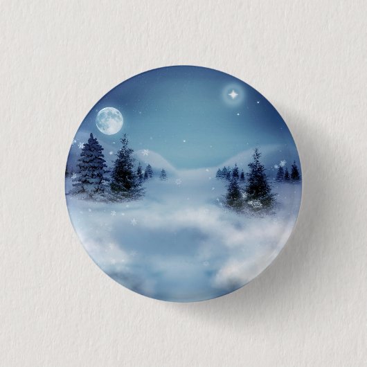 Winter Wonderland bij nacht Ronde Button 3,2 Cm (Voorkant)