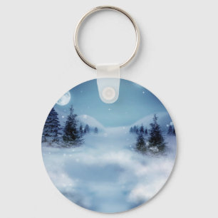 Winter Wonderland bij nacht Sleutelhanger