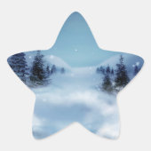 Winter Wonderland bij nacht Ster Sticker (Voorkant)