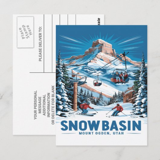 Winter Wonderland bij Snow Basin Briefkaart (Voorkant / Achterkant)