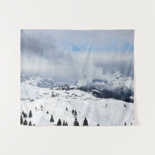 Winter wonderland bij Velika Planina, Slovenië Wandkleed (Voorkant (horizontaal))