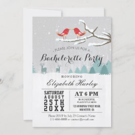 Winter Wonderland Bird Reindeer Bachelorette Kaart