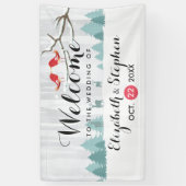 Winter Wonderland Birds & Reindeer Wedding Banner (Verticaal)