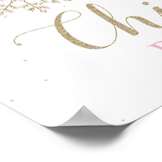 Winter Wonderland Birthday Chili Bar Sign Poster (Hoek)