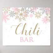 Winter Wonderland Birthday Chili Bar Sign Poster (Voorkant)